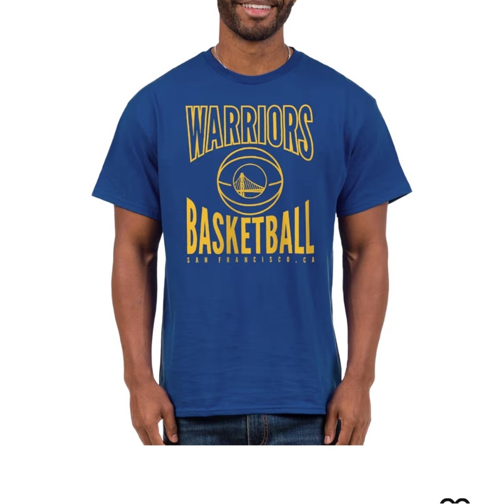 NWT-Junk Food Clothing Warriors Blue and Gold Tee